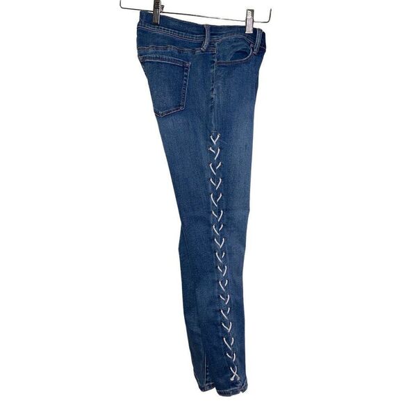 PACSUN High Rise Ankle Side Blue Lace Up Jegging  Size 25 - Picture 9 of 12
